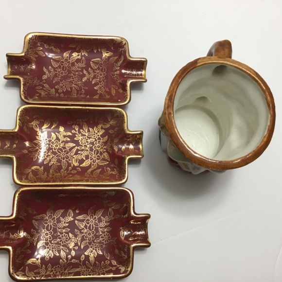 Vintage MCM Miniature Toby Face Mug Colonial Man & Empire ware ashtrays - Picture 3 of 6